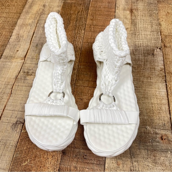 Women's 9.5 Woven Crochet Ankle Boho Island Platform Sandal Vacation Summer - Picture 3 of 10